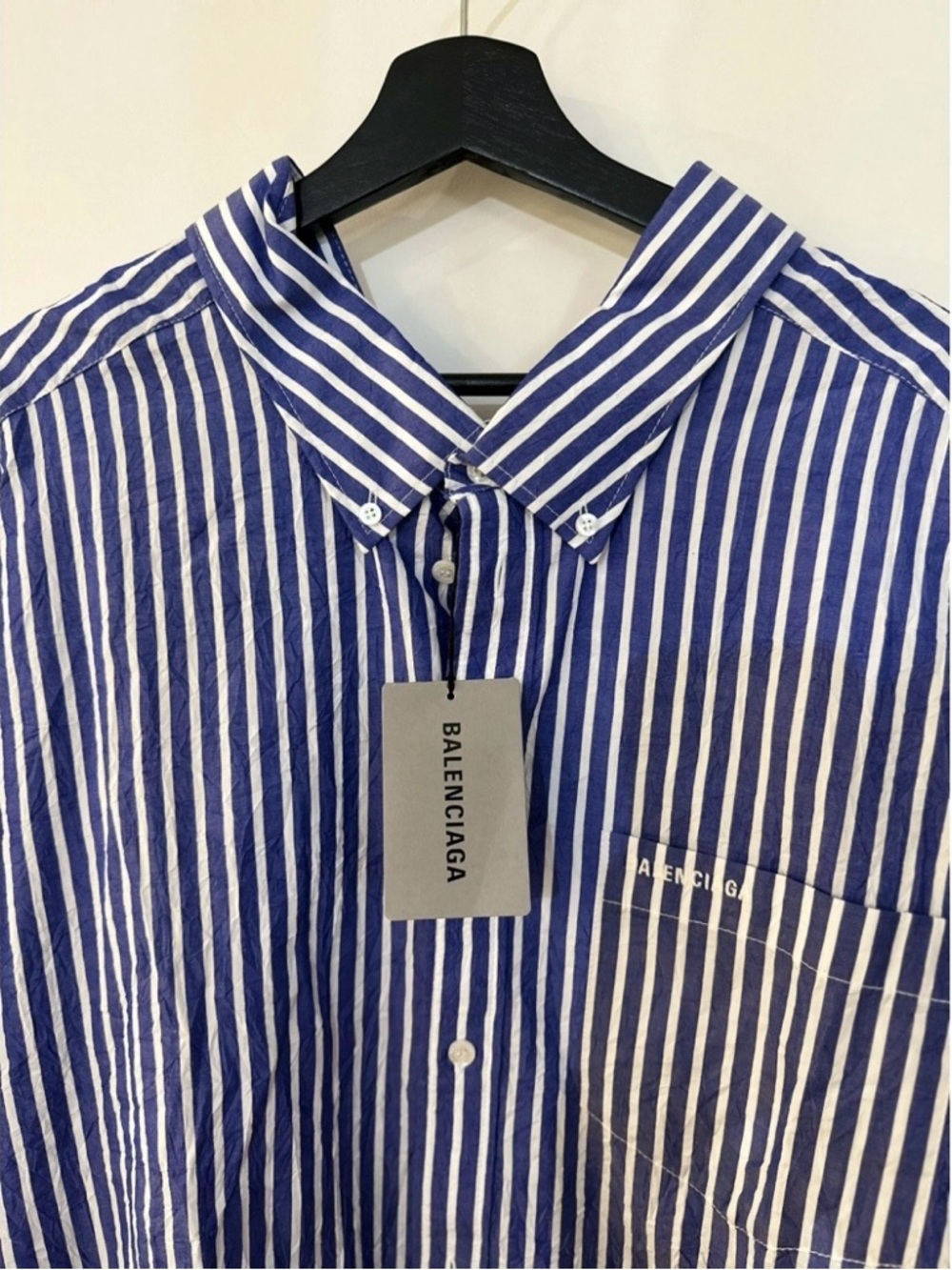 NWT Balenciaga Unisex Oversized Stripped Poplin Shirt Runway Size 3 $1,350 Auth - Picture 6 of 12